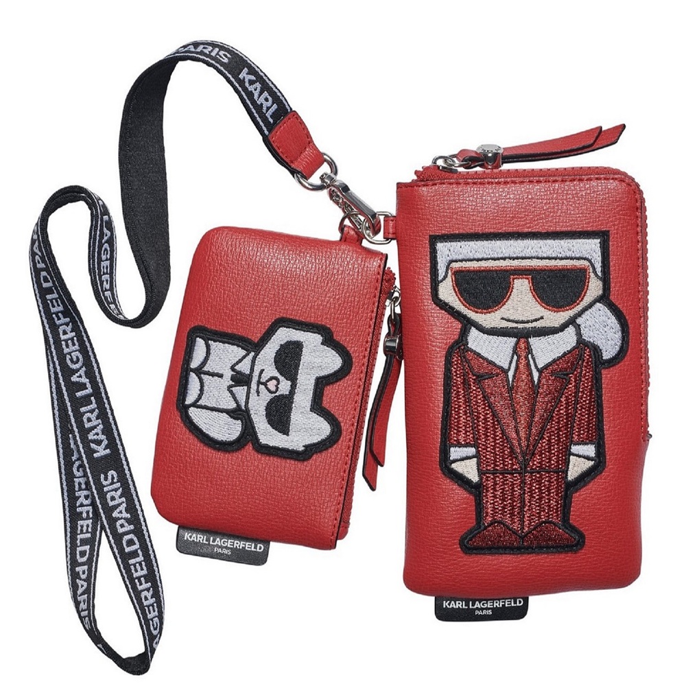 Karl Lagerfeld Sig Lanyard wallet- 2 pieces nwt